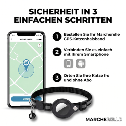 Macherelle™ – obroża GPS dla kota bez abonamentu | Kompatybilna z iOS i Android