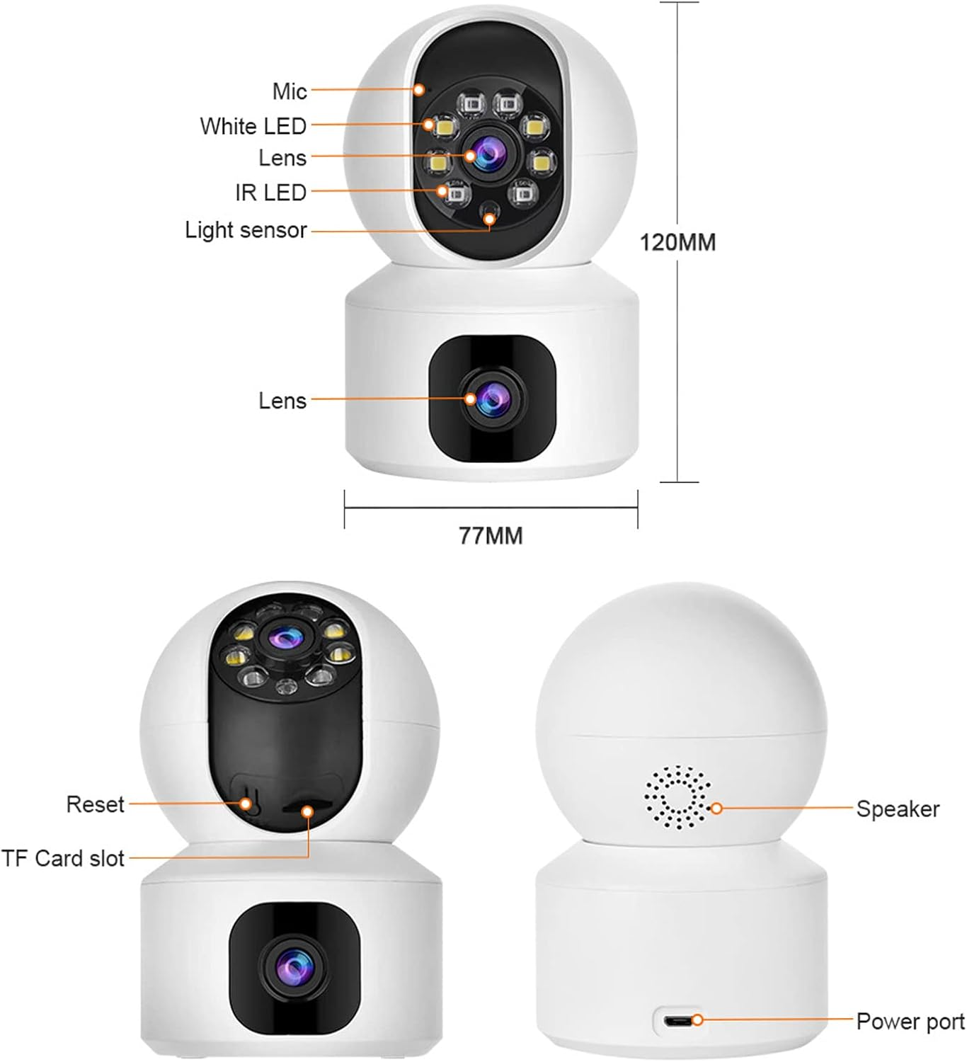 Marcherelle™ – Kamera Bezpieczeństwa WiFi z Podwójnym Obiektywem i Wizją HD