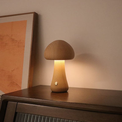 Lampe Fungus en Bois Naturel - Santeova