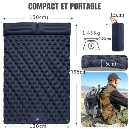 Dmuchany materac dla 2 osób wygodny i lekki