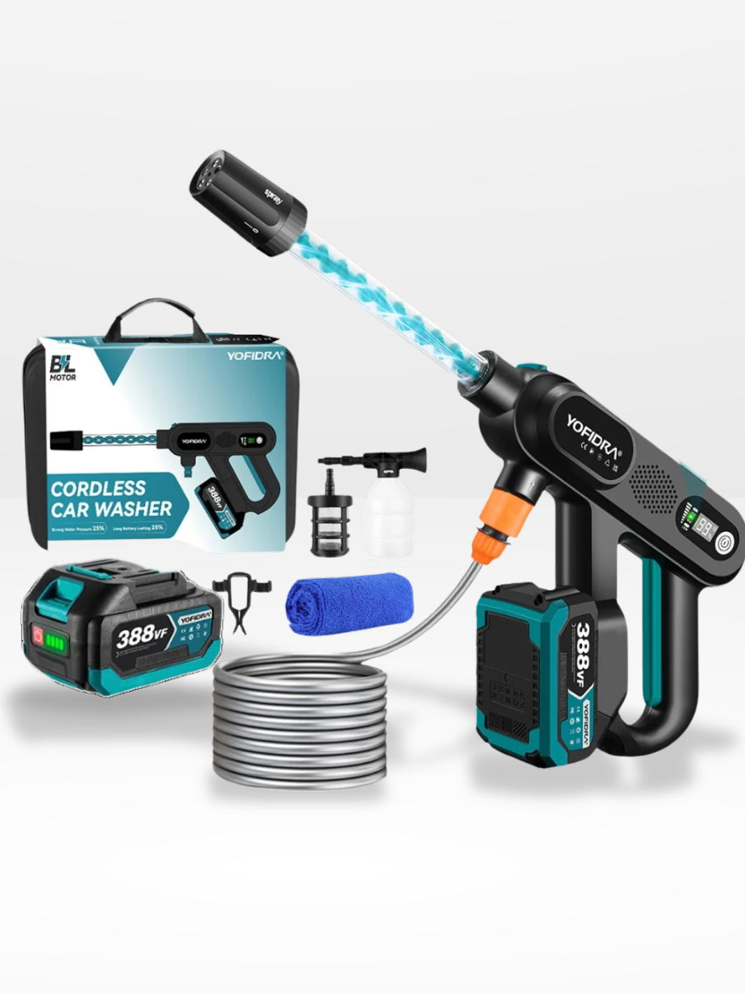 Przenośna myjka wysokociśnieniowa 220 barów, mocna 5 w 1