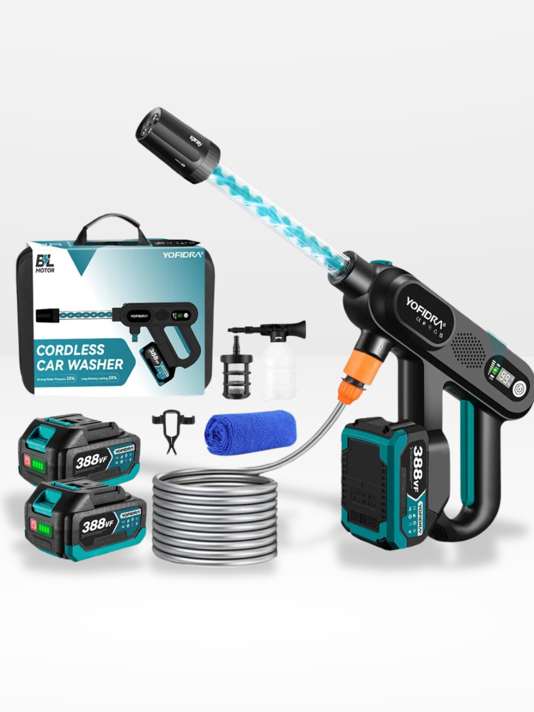 Przenośna myjka wysokociśnieniowa 220 barów, mocna 5 w 1