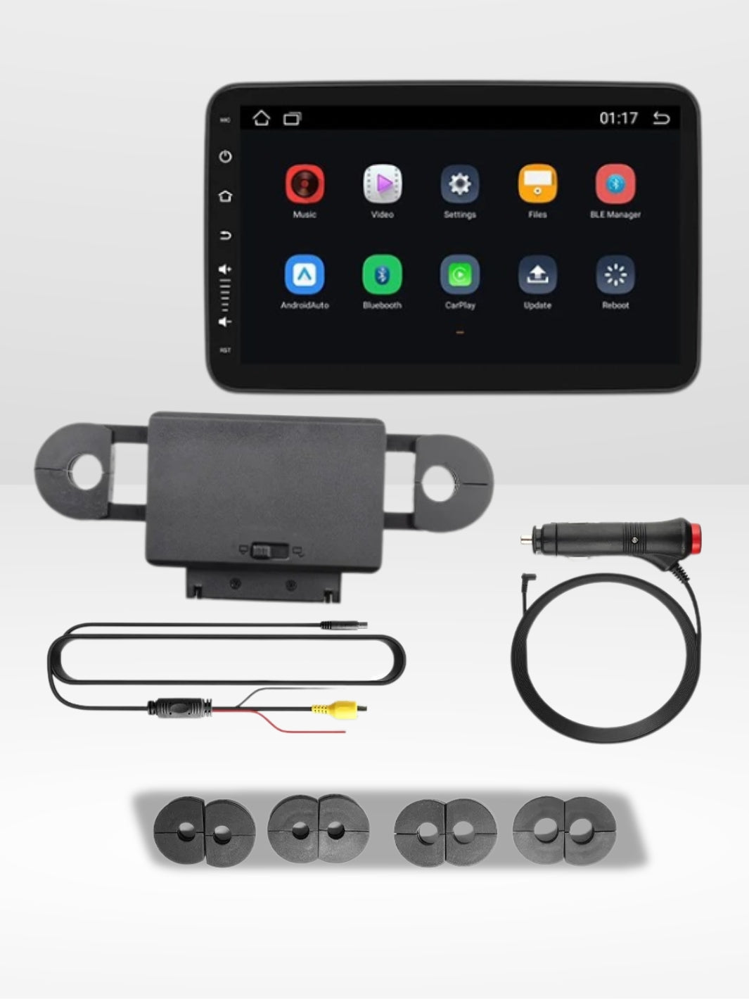 Przenośny ekran samochodowy Bluetooth z zagłówkiem