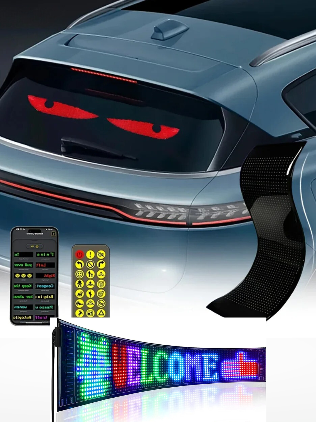 Personalizowany i regulowany panel LED do samochodu