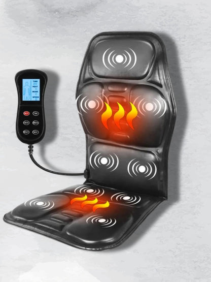 Podgrzewana i Masująca Poduszka na Fotel z Eko Skóry Komfortowa