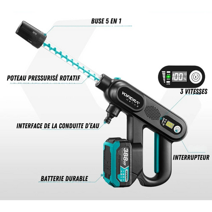 Przenośna myjka wysokociśnieniowa 220 barów, mocna 5 w 1
