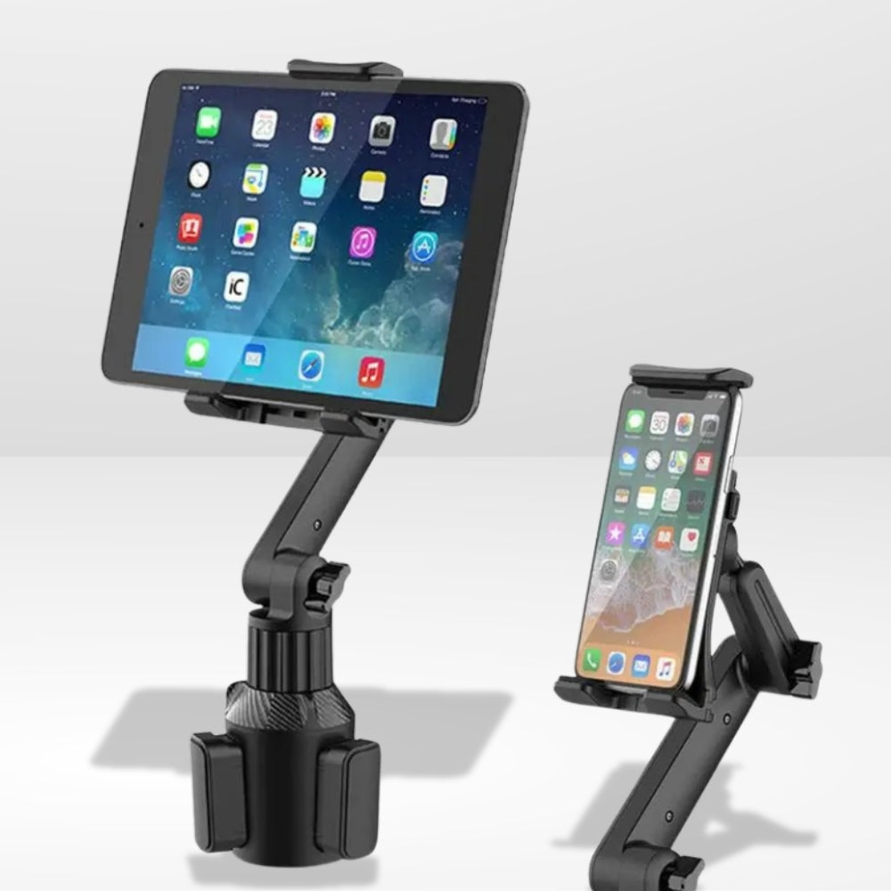 Uchwyt na tablet z regulowanym uchwytem na kubek