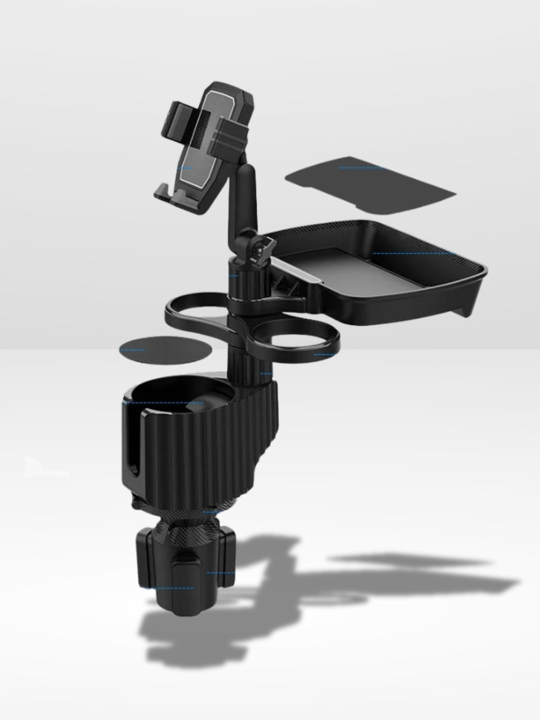 Uchwyt na telefon do samochodu z praktycznym uchwytem na kubek