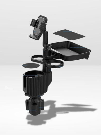 Uchwyt na telefon do samochodu z praktycznym uchwytem na kubek