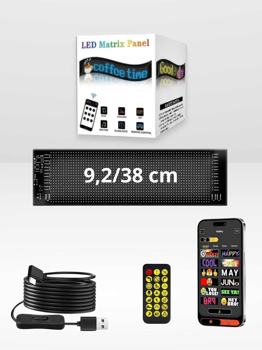 Personalizowany i regulowany panel LED do samochodu