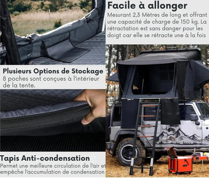 Namiot Dachowy dla 4 Osób na Kemping Samochodowy